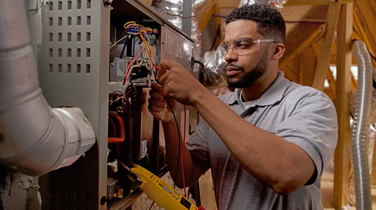 Technician working